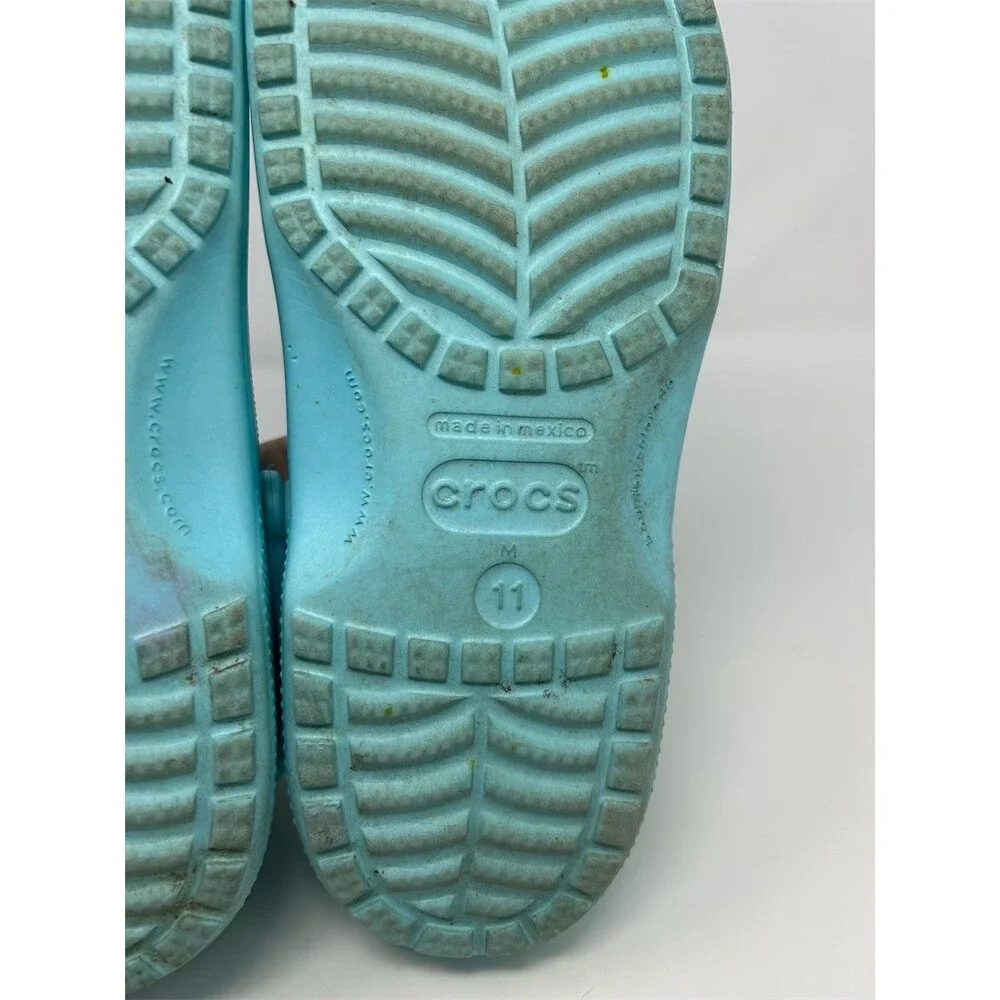 Crocs Classic Clog Unisex Mens Slip-On Shoes Light Blue Aqua Comfort Size 11